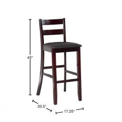 Toro 43 in. H Espresso Ladder Back Wood 31 in. Seat Height Bar Stool with Padded Faux Leather Seat by Linon Home Decor -Linon Home Decor Shop espresso linon home decor bar stools thd03285 40 1000
