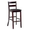 Toro 43 in. H Espresso Ladder Back Wood 31 in. Seat Height Bar Stool with Padded Faux Leather Seat by Linon Home Decor -Linon Home Decor Shop espresso linon home decor bar stools thd03285 64 1000