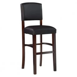 Mary 30" Espresso Upholstered Back and Seat Barstool by Linon Home Decor