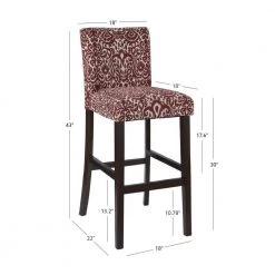 Iola 30" Lava Upholstered Back and Seat Barstool by Linon Home Decor -Linon Home Decor Shop espresso linon home decor bar stools thd03498 1f 1000