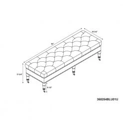 Bella Natural Polyester Bench with Button Tufting and Silver Nailhead (62"L x 19.5"D x 17.75"H) by Linon Home Decor 10 Bella Natural Polyester Bench with Button Tufting and Silver Nailhead (62"L x 19.5"D x 17.75"H) by Linon Home Decor -Linon Home Decor Shop espresso linon home decor bedroom benches thd03228 4f 1000