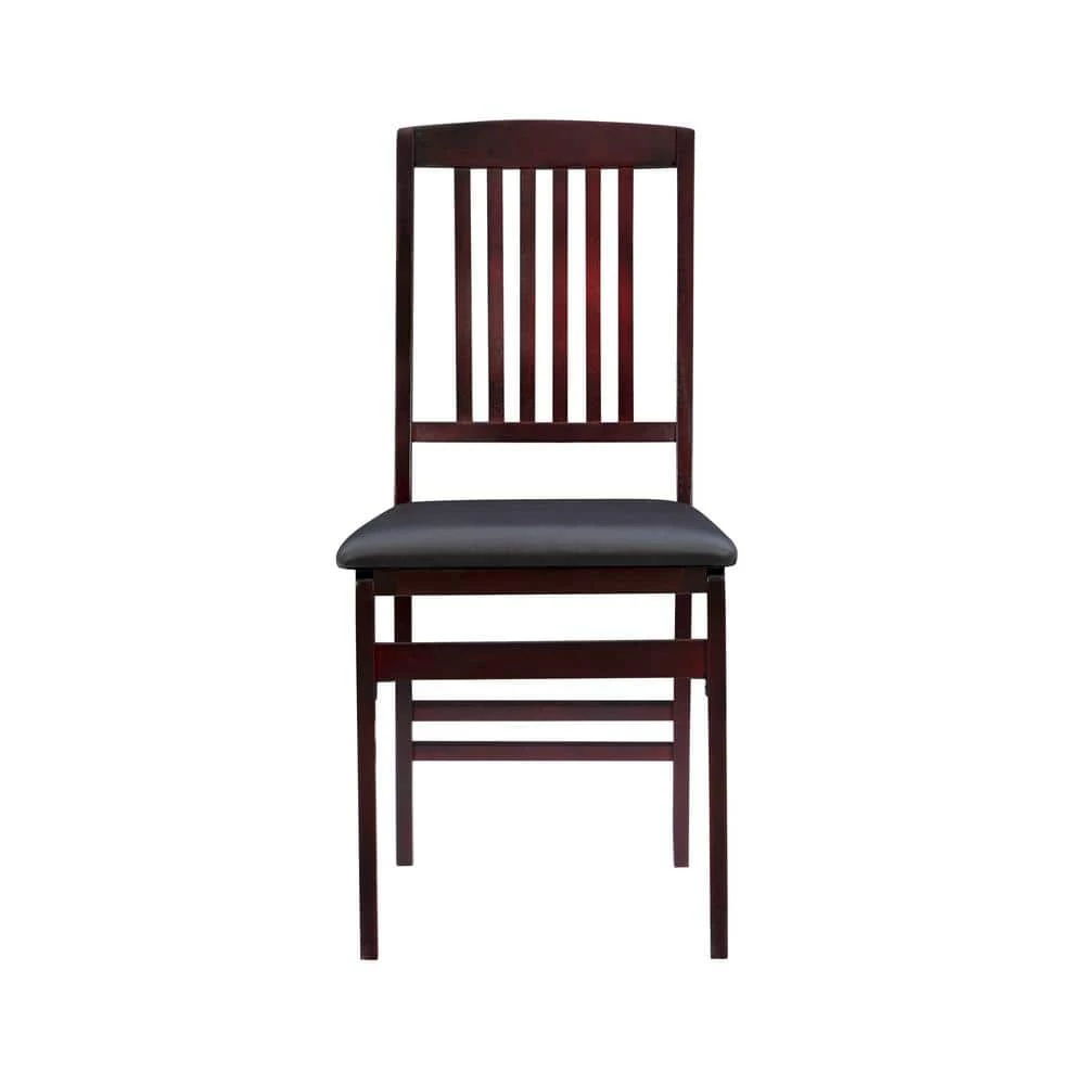 Katrina Espresso Wood Frame and Faux Leather Upholstered Folding Chair (Set of 2) by Linon Home Decor 7 Katrina Espresso Wood Frame and Faux Leather Upholstered Folding Chair (Set of 2) by Linon Home Decor - Image 5