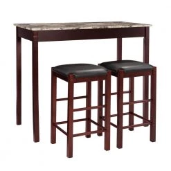 Tavern 3-Piece Espresso Bar Table Set by Linon Home Decor