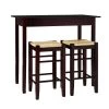 Claude 3-Piece Rectangular Wood Top Espresso Counter-Height Bar Table Set by Linon Home Decor -Linon Home Decor Shop espresso linon home decor dining room sets thd03218 64 1000