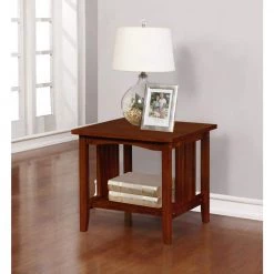 Linon Mateo 19 in. Tall Espresso Brown Mission End Table by Linon Home Decor -Linon Home Decor Shop espresso linon home decor end side tables thd02695 31 1000