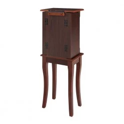 Salma Espresso Jewelry Armoire with 4-Drawers 8.5 in. W x 12.5 in. D x 33.5 in. H by Linon Home Decor 14 Salma Espresso Jewelry Armoire with 4-Drawers 8.5 in. W x 12.5 in. D x 33.5 in. H by Linon Home Decor -Linon Home Decor Shop espresso linon home decor jewelry armoires thd03461 66 1000