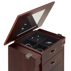 Salma Espresso Jewelry Armoire with 4-Drawers 8.5 in. W x 12.5 in. D x 33.5 in. H by Linon Home Decor 13 Salma Espresso Jewelry Armoire with 4-Drawers 8.5 in. W x 12.5 in. D x 33.5 in. H by Linon Home Decor -Linon Home Decor Shop espresso linon home decor jewelry armoires thd03461 a0 1000