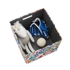 Dillon Floral Pattern Foldable Fabric Storage Bin 13 in. x 13 in. x 13 in. (Carton of 2) by Linon Home Decor -Linon Home Decor Shop floral linon home decor kids storage cubes thd03478 a0 1000