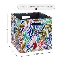 Dillon Floral Pattern Foldable Fabric Storage Bin 13 in. x 13 in. x 13 in. (Carton of 2) by Linon Home Decor -Linon Home Decor Shop floral linon home decor kids storage cubes thd03478 c3 1000