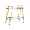 Mid-Century Gold Bar Cart with Castors by Linon Home Decor -Linon Home Decor Shop gold linon home decor bar carts ajubar4gldkd01 64 1000