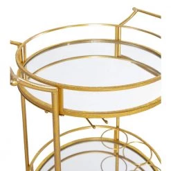 Round Gold Metal Bar Cart by Linon Home Decor -Linon Home Decor Shop gold linon home decor bar carts thd00525 a0 1000