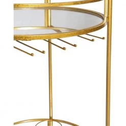 Round Gold Metal Bar Cart by Linon Home Decor -Linon Home Decor Shop gold linon home decor bar carts thd00525 fa 1000