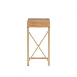 Carina 12 in. W Gold Natural Rectangle Wood Top C Table by Linon Home Decor -Linon Home Decor Shop gold linon home decor c tables hd221876 66 1000