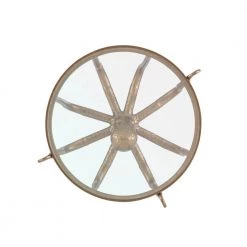 Okemo 31 W in. Gold Octopus Round Glass Top Coffee Table by Linon Home Decor -Linon Home Decor Shop gold linon home decor coffee tables hd221873 a0 1000