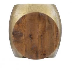 Wagner 19.25 in. W Gold Round Wood Top Drum Side Table With Storage by Linon Home Decor -Linon Home Decor Shop gold linon home decor end side tables hd221857 c3 1000