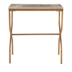 Carter Gold Capiz Fish Mosaic Accent Table by Linon Home Decor -Linon Home Decor Shop gold linon home decor end side tables thd02761 66 1000