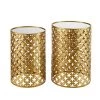 Goldie 15.8 in. W Gold Metal 21.9 in. H Circular Mirror-Top Nesting End Table (Set of 2) by Linon Home Decor -Linon Home Decor Shop gold linon home decor nesting tables thd03482 64 1000