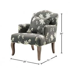 Gray Floral Polyester Arm Chair by Linon Home Decor -Linon Home Decor Shop gray floral linon home decor accent chairs 368312gry01u 40 1000