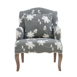 Gray Floral Polyester Arm Chair by Linon Home Decor -Linon Home Decor Shop gray floral linon home decor accent chairs 368312gry01u c3 1000