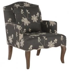 Gray Floral Polyester Arm Chair by Linon Home Decor -Linon Home Decor Shop gray floral linon home decor accent chairs 368312gry01u fa 1000