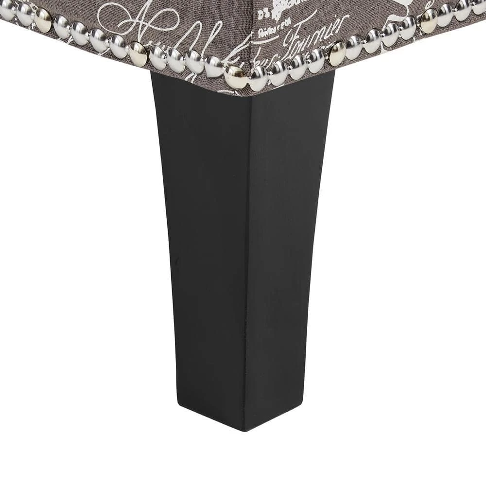 Sachar Gray Linen Storage Ottoman Bench by Linon Home Decor 6 Sachar Gray Linen Storage Ottoman Bench by Linon Home Decor - Image 4