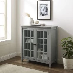 Payton Gray Double Door Cabinet by Linon Home Decor -Linon Home Decor Shop gray linon home decor accent cabinets thd00668 31 1000