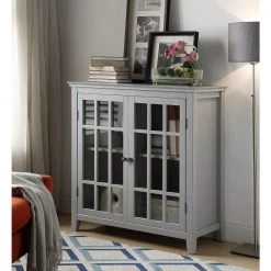 Payton Gray Double Door Cabinet by Linon Home Decor -Linon Home Decor Shop gray linon home decor accent cabinets thd00668 4f 1000