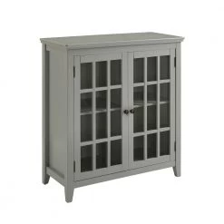 Payton Gray Double Door Cabinet by Linon Home Decor