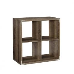 Dillon Grey 4-Cubby Storage Cabinet by Linon Home Decor