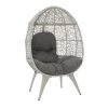 Alessandra Grey Aluminum Frame with Thick Grey Cushion Round Chair by Linon Home Decor 1 Alessandra Grey Aluminum Frame with Thick Grey Cushion Round Chair by Linon Home Decor -Linon Home Decor Shop gray linon home decor accent chairs thd03210 64 1000