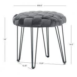 Grace Gray Basket weave Round Ottoman Stool by Linon Home Decor -Linon Home Decor Shop gray linon home decor bar stools hd221866 4f 1000