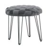 Grace Gray Basket weave Round Ottoman Stool by Linon Home Decor -Linon Home Decor Shop gray linon home decor bar stools hd221866 64 1000