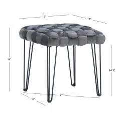 Grace Gray Basket weave Square Ottoman Stool by Linon Home Decor -Linon Home Decor Shop gray linon home decor bar stools hd221869 4f 1000