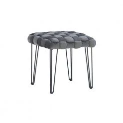 Grace Gray Basket weave Square Ottoman Stool by Linon Home Decor