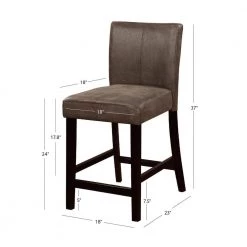 Clyde 24" Grey Upholstered Back and Seat Counter stool by Linon Home Decor -Linon Home Decor Shop gray linon home decor bar stools thd03494 44 1000