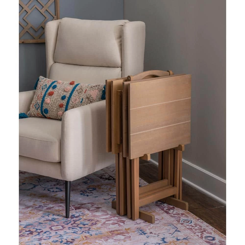 Andy Gray Acacia Wood 3-Piece Snack Tray Set by Linon Home Decor 10 Andy Gray Acacia Wood 3-Piece Snack Tray Set by Linon Home Decor - Image 8