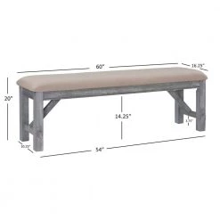 Krause Weathered Grey Dining Bench by Linon Home Decor -Linon Home Decor Shop gray linon home decor bedroom benches hd221905 4f 1000