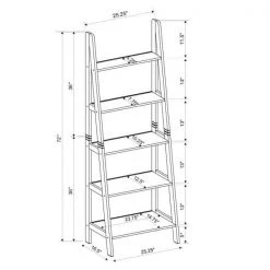Linon Benson 72 in. Tall Acadia Grey Wood Ladder Bookshelf by Linon Home Decor -Linon Home Decor Shop gray linon home decor bookcases bookshelves thd02694 44 1000