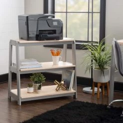Grant 30 in. Grey and Natural Wood 3-Shelf Printer Stand by Linon Home Decor 15 Grant 30 in. Grey and Natural Wood 3-Shelf Printer Stand by Linon Home Decor -Linon Home Decor Shop gray linon home decor bookcases bookshelves thd03450 31 1000