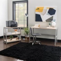 Grant 30 in. Grey and Natural Wood 3-Shelf Printer Stand by Linon Home Decor 13 Grant 30 in. Grey and Natural Wood 3-Shelf Printer Stand by Linon Home Decor -Linon Home Decor Shop gray linon home decor bookcases bookshelves thd03450 4f 1000