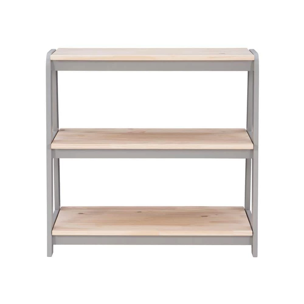 Grant 30 in. Grey and Natural Wood 3-Shelf Printer Stand by Linon Home Decor 6 Grant 30 in. Grey and Natural Wood 3-Shelf Printer Stand by Linon Home Decor - Image 4