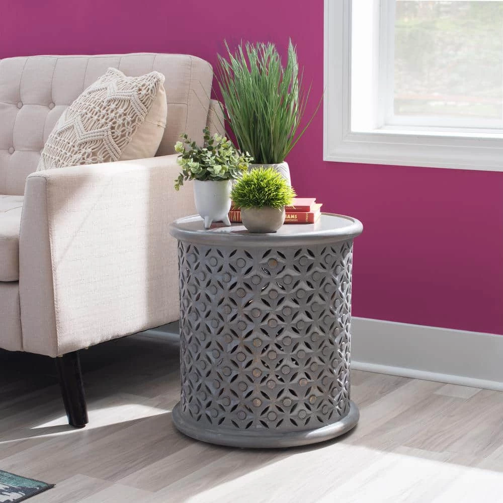 Elia Light Gray Side Table by Linon Home Decor 6 Elia Light Gray Side Table by Linon Home Decor - Image 4