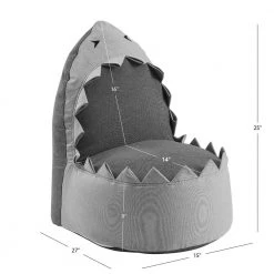 Stowe the Shark Grey Kids Chair by Linon Home Decor 12 Stowe the Shark Grey Kids Chair by Linon Home Decor -Linon Home Decor Shop gray linon home decor kids chairs hd221849 4f 1000