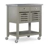 Hawthorn Gray Kitchen Cart with Two Drawers, Two Pull-Out Bins, Shelf, and Stainless Steel Top by Linon Home Decor 1 Hawthorn Gray Kitchen Cart with Two Drawers, Two Pull-Out Bins, Shelf, and Stainless Steel Top by Linon Home Decor -Linon Home Decor Shop gray linon home decor kitchen carts thd03431 64 1000