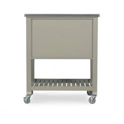 Hawthorn Gray Kitchen Cart with Two Drawers, Two Pull-Out Bins, Shelf, and Stainless Steel Top by Linon Home Decor -Linon Home Decor Shop gray linon home decor kitchen carts thd03431 66 1000