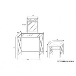 Maggie Gray Multi-functional Vanity set with Wall mirror 30.88" H x 32" W x 18.13" D by Linon Home Decor -Linon Home Decor Shop gray linon home decor makeup vanities thd03560 1f 1000