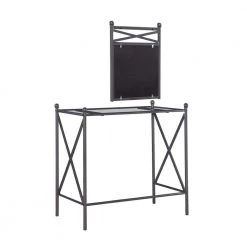 Maggie Gray Multi-functional Vanity set with Wall mirror 30.88" H x 32" W x 18.13" D by Linon Home Decor -Linon Home Decor Shop gray linon home decor makeup vanities thd03560 4f 1000