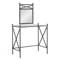 Maggie Gray Multi-functional Vanity set with Wall mirror 30.88" H x 32" W x 18.13" D by Linon Home Decor