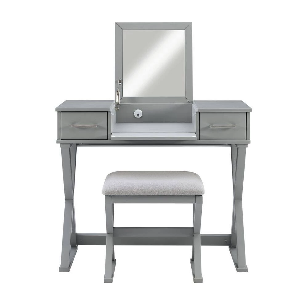 Jett Vanity Gray set by Linon Home Decor 11 Jett Vanity Gray set by Linon Home Decor - Image 9