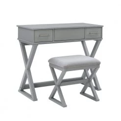 Jett Vanity Gray set by Linon Home Decor